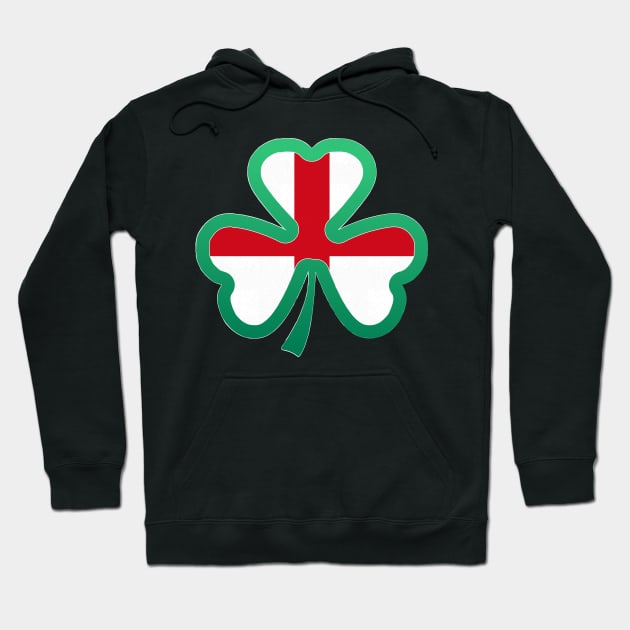 England Flag for st patricks day, Irish Shamrock Hoodie by Myteeshirts